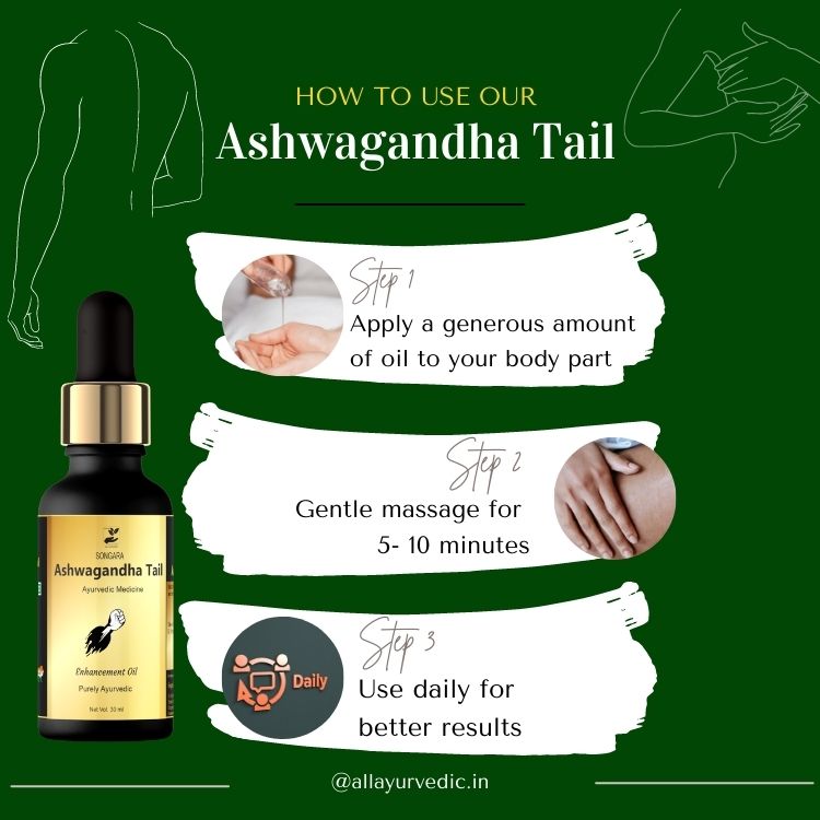 SONGARA Ashwagandha Oil | Ayurvedic Massage Oil for Men | Restores energy & hardens the relaxing muscles | Pure Ayurvedic Men's Wellness| 30 ml (Pack of 1)