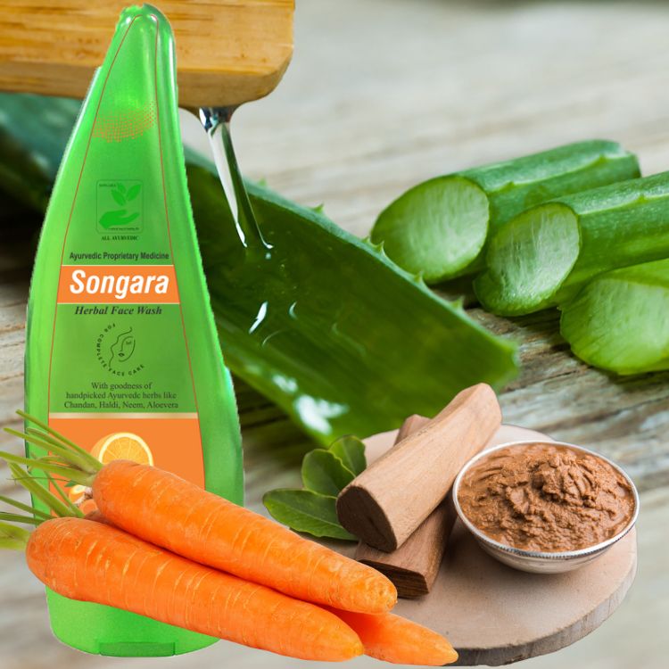 Songara Herbal Face Wash with Ayurvedic Wisdom of Sandal Wood Aloe Vera Haldi Face Wash for Daily Use - Face Wash