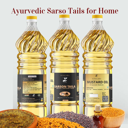 SONGARA Sarso Taila| Wood Pressed Mustard Oil| Kacchi Ghani / Chekku | Natural Chemical-Free | Cold Pressed Mustard Oil