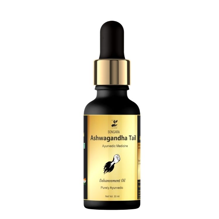SONGARA Ashwagandha Oil | Ayurvedic Massage Oil for Men | Restores energy & hardens the relaxing muscles | Pure