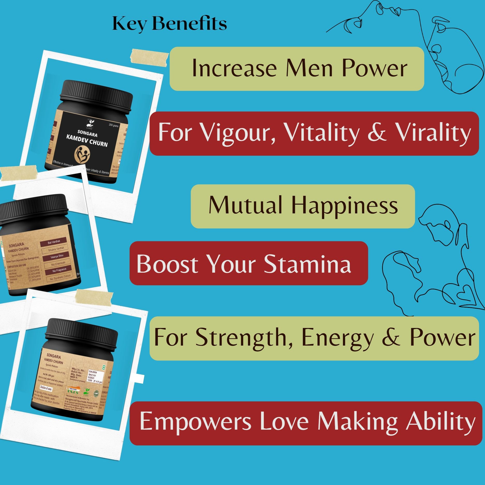 Songara Kamdev Churna | Men Wellness- 100 gm - Powder