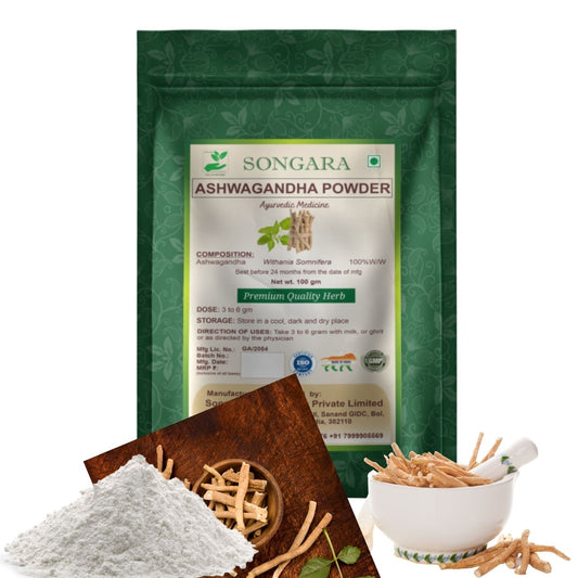 SONGARA Ashwagandha powder (100g) | Withania Somnifera | Helps fight anxiety and Stress, Improving vigor and vitality| Extra Energy, Sound Sleep, Blood Sugar Support, Immunity Booster