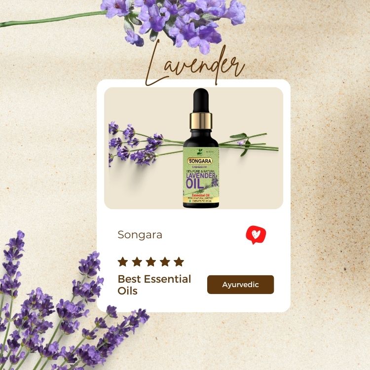 Songara Lavender Essential Oil, Ayurvedic Ustakhudus Oil| 100% Pure & Natural helps Promote Hair Growth, Skin Care, Face & Aromatherapy, Relaxing Sleep| Premium Therapeutic Grade 20ml