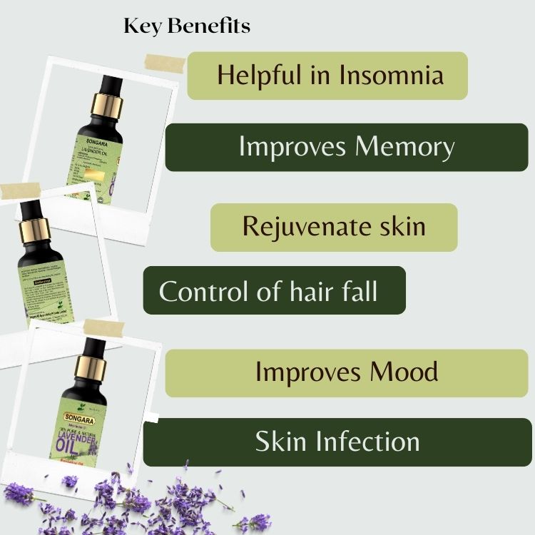 Songara Lavender Essential Oil Ayurvedic Ustakhudus Oil| 100% Pure & Natural helps Promote Hair Growth Skin Care Face &