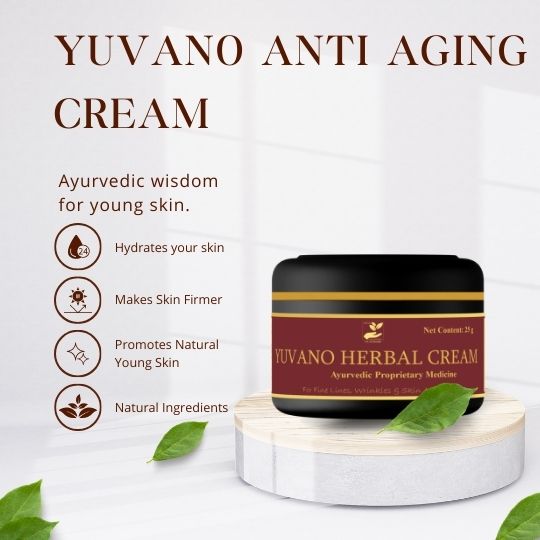 Yuvano Herbal Cream | Ayurvedic Anti Aging Cream for collagen boost, skin firming, fine lines, wrinkles for men & women (1 unit)