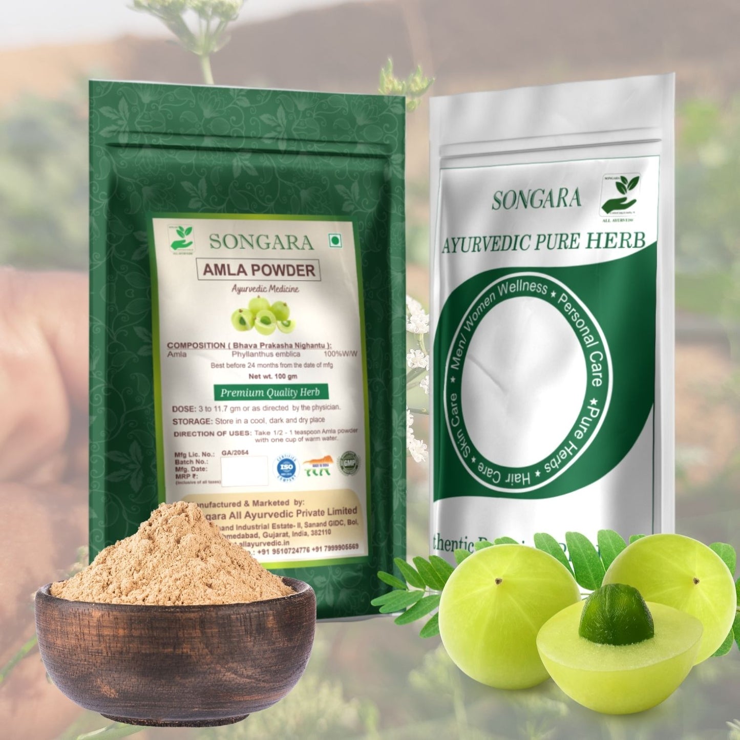 Songara Amla Powder - (Phyllanthus emblica) Best for Hair Vitamin C Supplement Natural Detoxifier - Powder