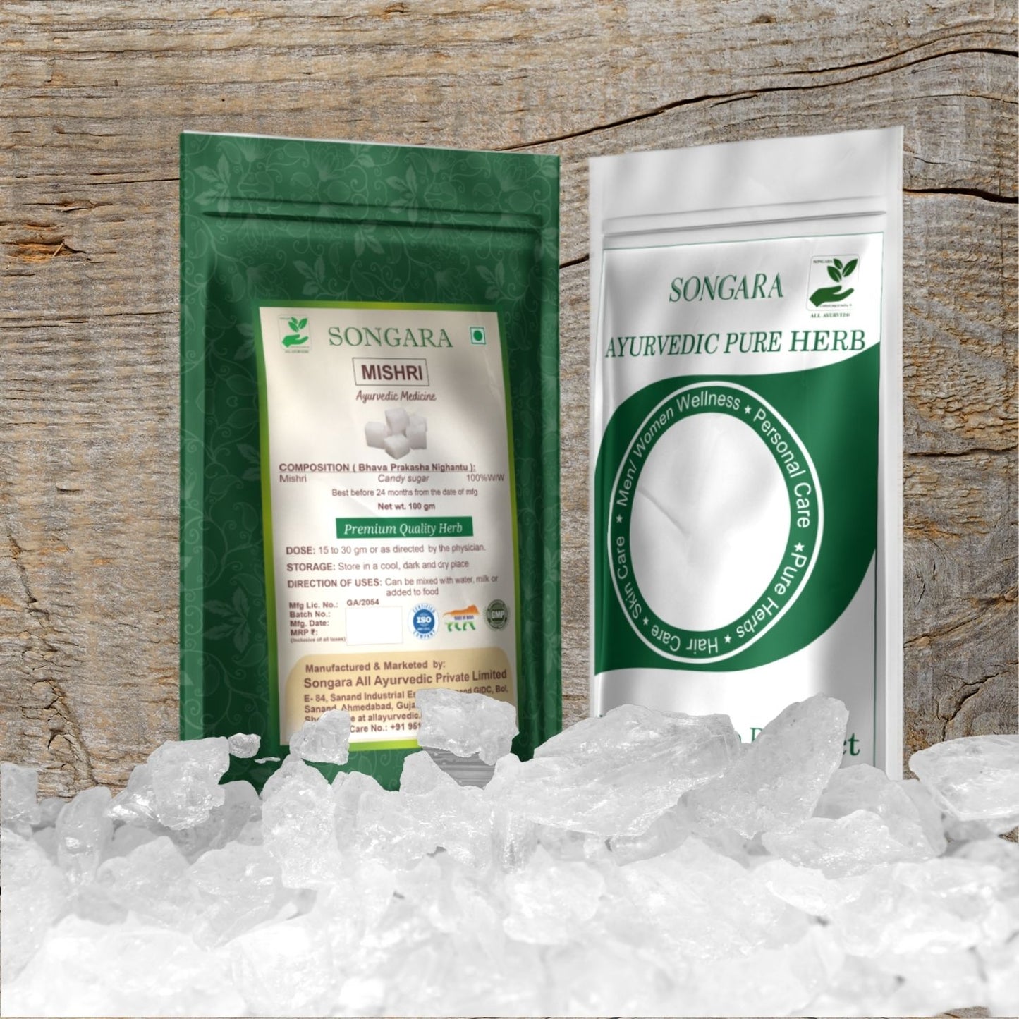 Songara Mishri Powder: (Candy sugar) Natural Sweetener Throat Soother Rich in Minerals Balancing Properties Digestive