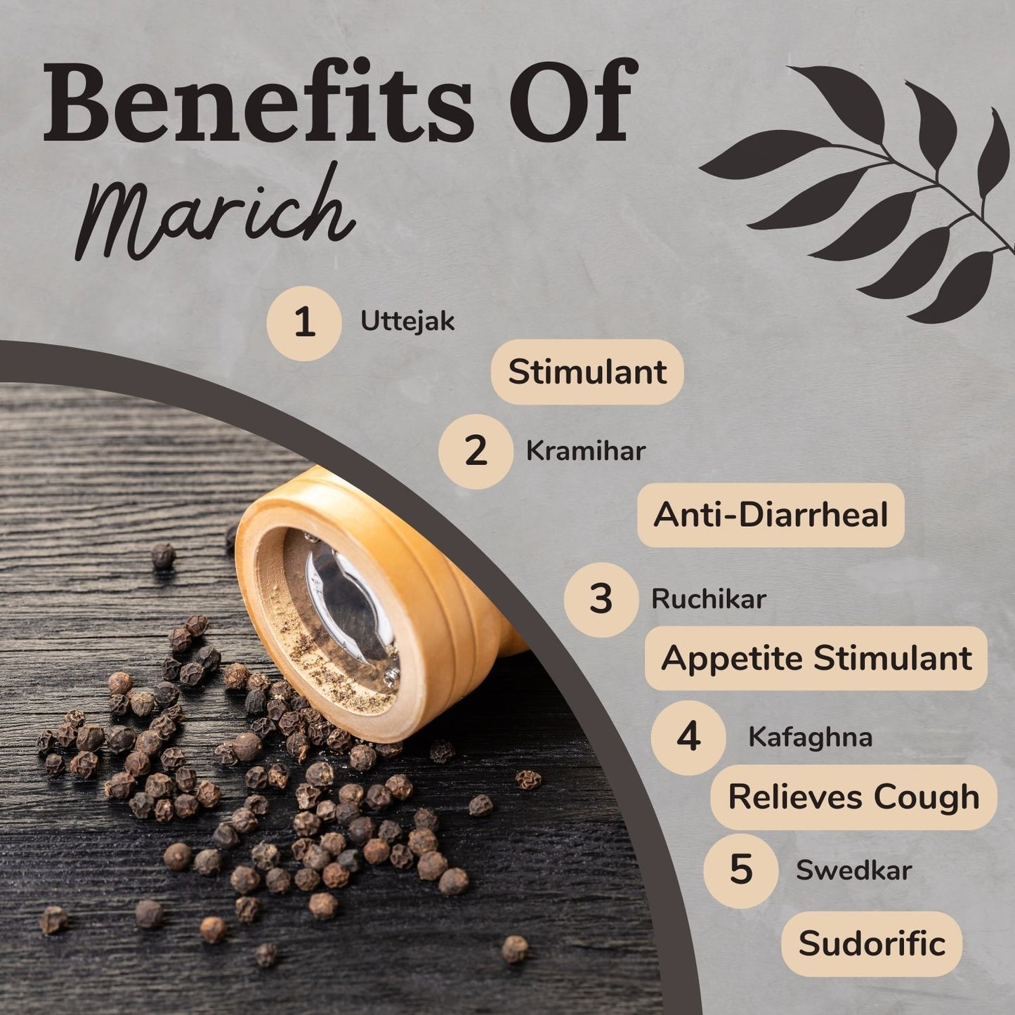 Songara Marich Churn: (Piper Nigrum) Enhances Nutrient Absorption Cognitive Function Digestive Powerhouse 100gm (1
