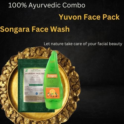 Songara Ayurvedic Face Care Combo: Yuvon Face Pack (1 unit) & Ayurvedic Face Wash (100 ml) for Healthy Glowing Radiant
