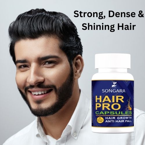 Songara Hair Pro Capsules: Purely Ayurvedic Anti Hair Fall Capsules Strengthens Hair Follicles and Roots. Augments Hair Growth, Luster, Improves Hair Thickness| Pack of 1