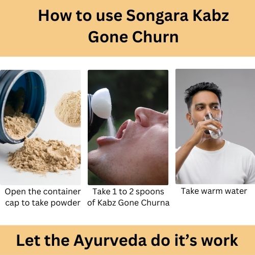 Songara Kabz Gone Churn| Ayurvedic Medicine for Constipation, Gas, Bloating, Irritable Bowel Syndrome | Improves digestion & elimination (100 gm)