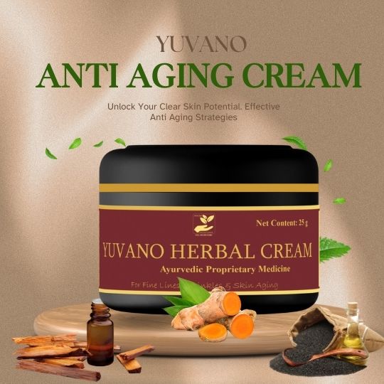 Yuvano Herbal Cream | Ayurvedic Anti Aging Cream for collagen boost, skin firming, fine lines, wrinkles for men & women (1 unit)