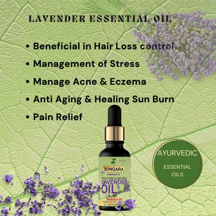 Songara Lavender Essential Oil Ayurvedic Ustakhudus Oil| 100% Pure & Natural helps Promote Hair Growth Skin Care Face &