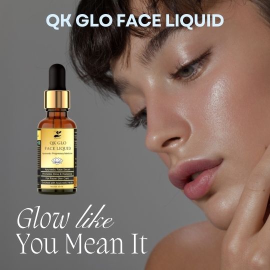 QK Glo Face Liquid | Water Based Ayurvedic Face Serum for glowing skin dark spot Pigmentation for women men (30 ml)