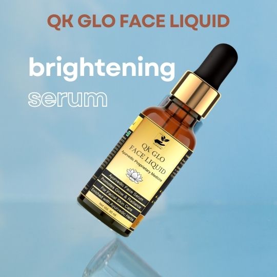 QK Glo Face Liquid | Water Based Ayurvedic Face Serum for glowing skin dark spot Pigmentation for women men (30 ml)