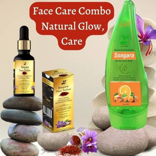 Songara Ayurvedic Face Care Combo: Anti Aging Face Serum (30 ml) & Herbal Face Wash (100 ml) for Healthy, Glowing, Radiant Skin