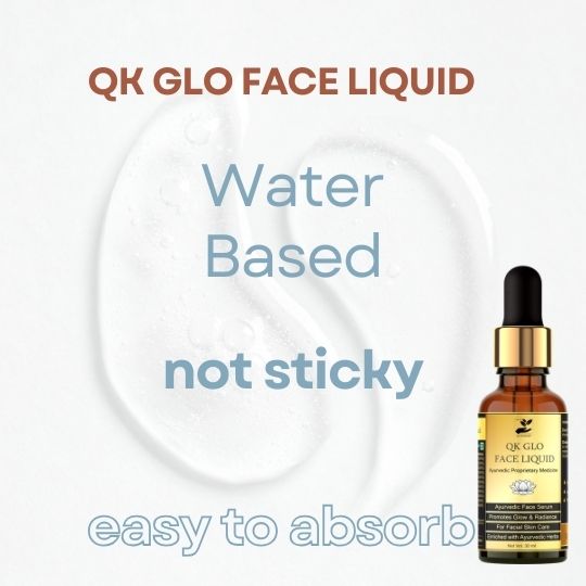 QK Glo Face Liquid | Water Based Ayurvedic Face Serum for glowing skin dark spot Pigmentation for women men (30 ml)