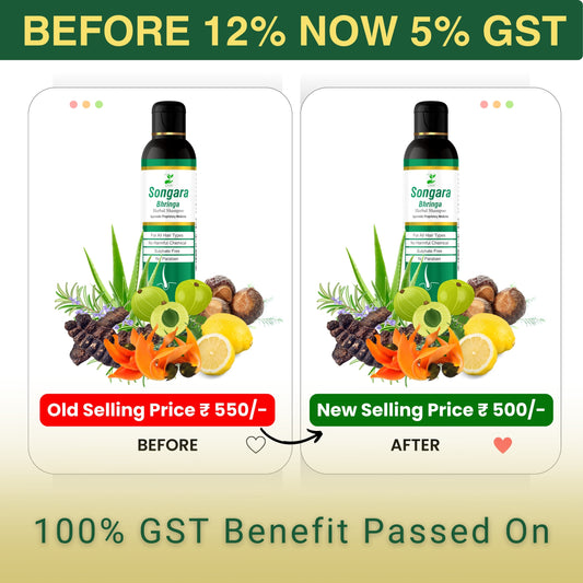 Songara Bhringa Herbal Shampoo-  Ayurvedic Preparation with Amla, Aloevera, Tea Tree for Luxurious Hair!  100 ml (1 unit)