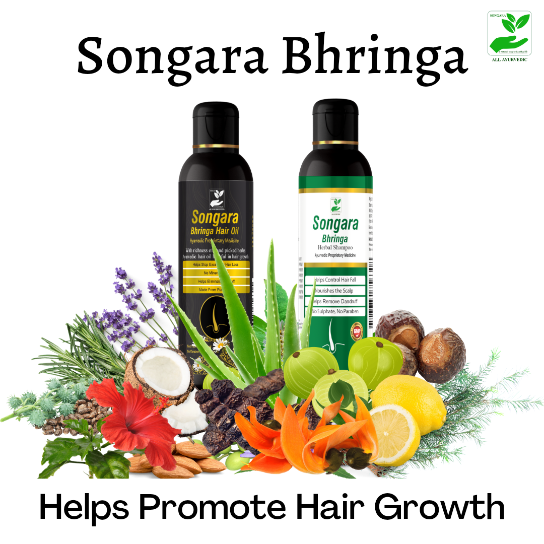 Songara Bhringa Combo- Ayurvedic Hair Oil & Shampoo (100 ml each)
