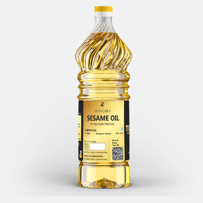 Songara Til Tail | Wood Pressed Sesame Oil| Kolhu/Kacchi Ghani Oil for Cooking| Natural | Chemical-Free | Cold Pressed | Ayurvedic Medicine