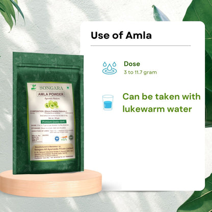 Songara Amla Powder - (Phyllanthus emblica) Best for Hair, Vitamin C Supplement, Natural Detoxifier