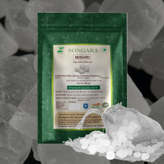Songara Mishri Powder: (Candy sugar) Natural Sweetener, Throat Soother, Rich in Minerals, Balancing Properties, Digestive Comfort 100gm (1 Unit)