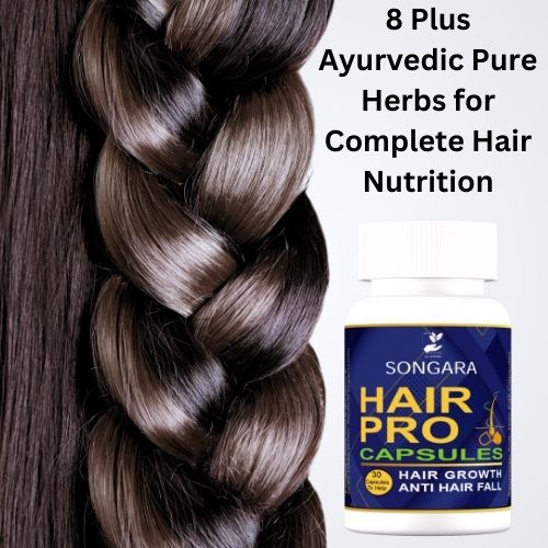 Songara Hair Pro Capsules: Purely Ayurvedic Anti Hair Fall Capsules Strengthens Hair Follicles and Roots. Augments Hair Growth, Luster, Improves Hair Thickness| Pack of 1