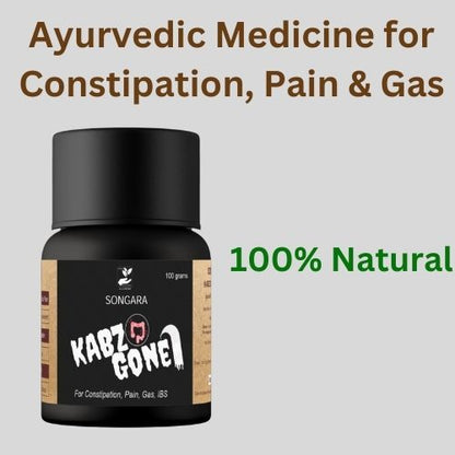 Songara Kabz Gone Churn| Ayurvedic Medicine for Constipation, Gas, Bloating, Irritable Bowel Syndrome | Improves digestion & elimination (100 gm)