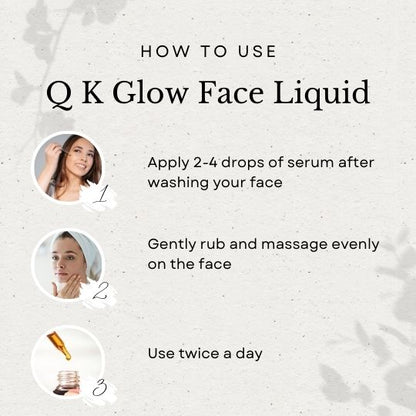 QK Glo Face Liquid | Water Based Ayurvedic Face Serum for glowing skin, dark spot, Pigmentation for women men  (30 ml)