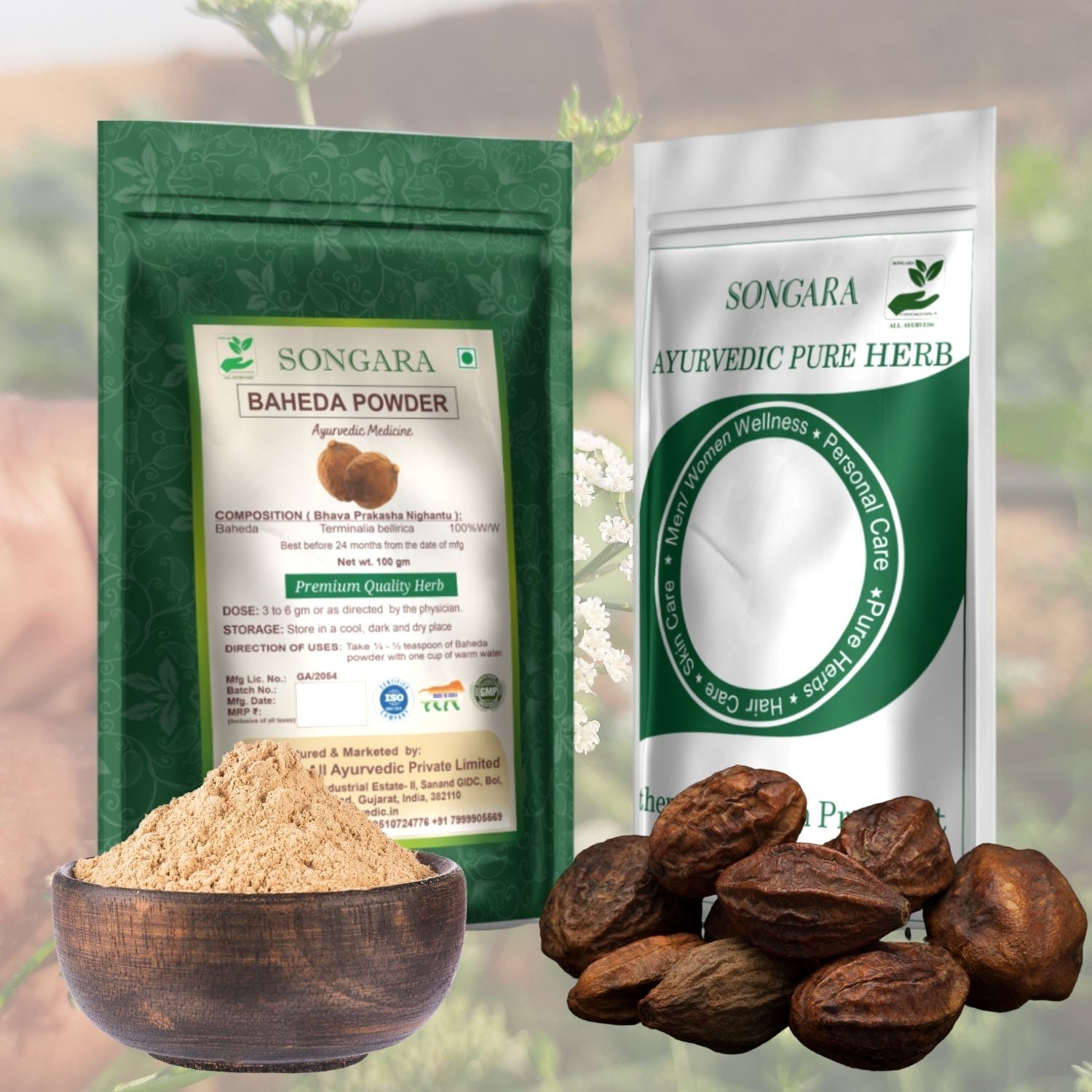 Songara Baheda Powder Terminalia bellirica Natural Ayurvedic Baheda Powder 100gm 1 Unit