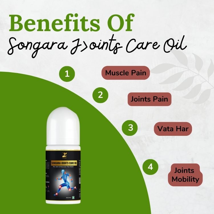 Songara Joints Care Oil (50 ml): Pain Relief Oil for Body, Back, Knee, Joint and Legs Massage | Helpful in Muscular Pain, Rheumatoid Arthritis, Stiff Neck & Frozen Shoulder, for Stronger Bones & Joints
