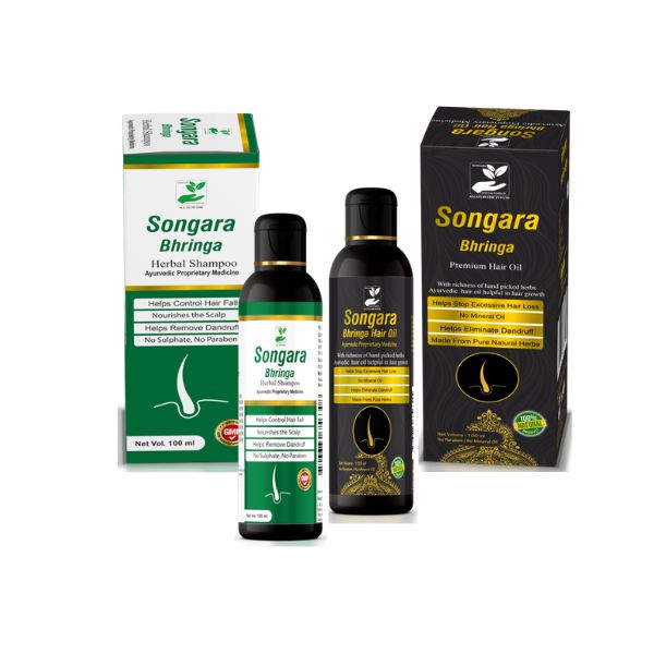 Songara Bhringa Combo- Ayurvedic Hair Oil & Shampoo (100 ml each)